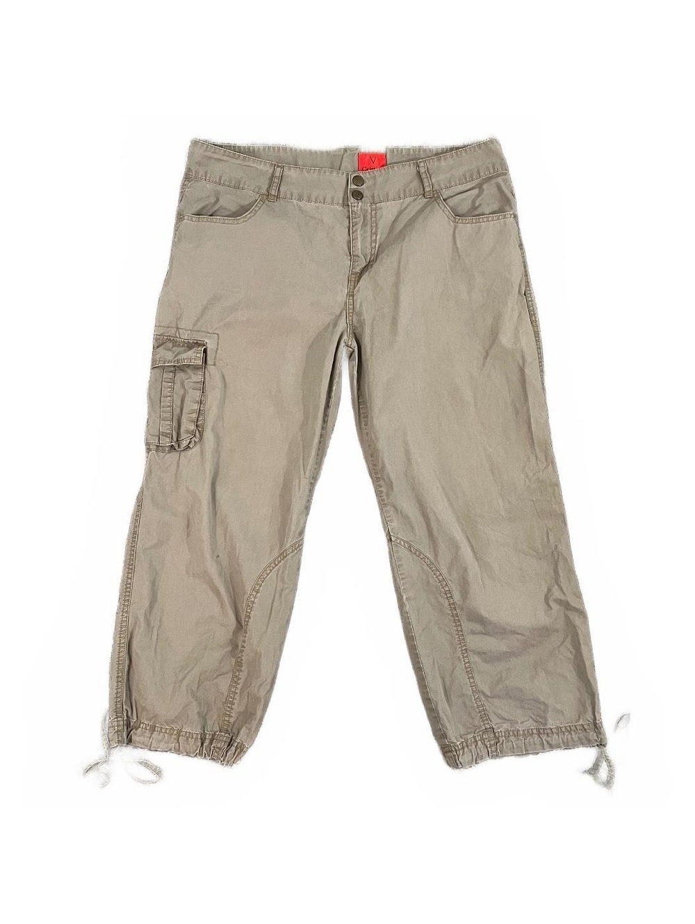 Y2K Khaki Cropped Casual Cargo Relaxed Pants 2000’s Indie Grunge